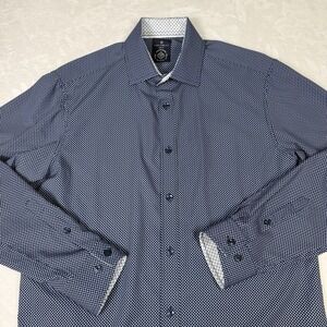 Con.Struct 4 Way Stretch Shirt Mens 15 1/2 32-33 Geometric Wicking Wrinkle Free
